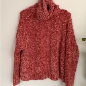 Pink turtleneck sweater with tags